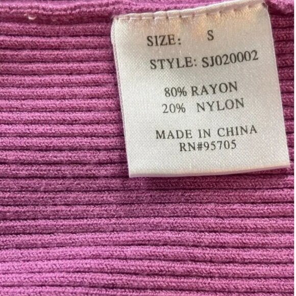 Plugg Vintage Y2K Ribbed Lace-up Sweater Pink/Purple Size Small - Picture 5 of 7